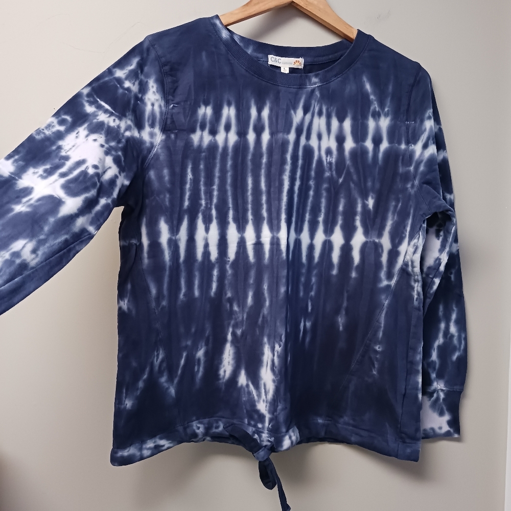 C&C California Tie Dye Blue White Sweatshirt Size L - Picture 15 of 15